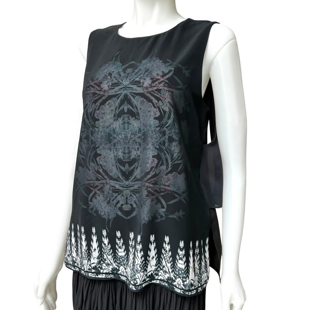 Kenneth Cole NY Black Layered Chiffon Top Small Office Siren Dark Fairy Capsule - Picture 3 of 17